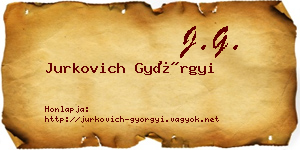 Jurkovich Györgyi névjegykártya